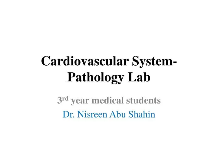 cardiovascular system pathology lab
