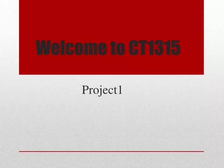 welcome to ct1315