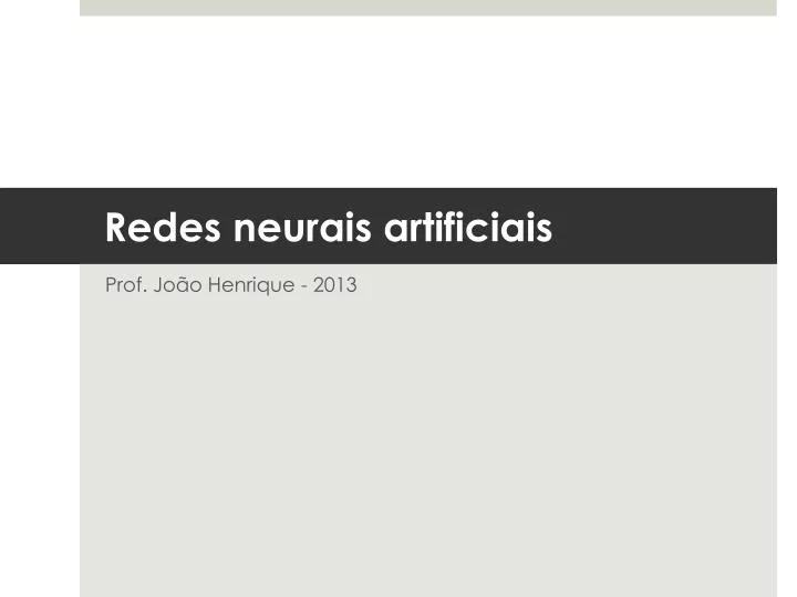 redes neurais artificiais