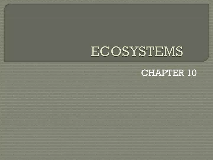 ecosystems