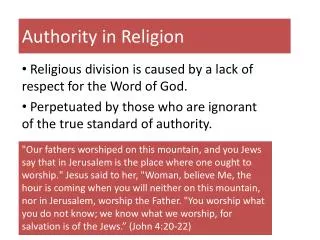 Authority in Religion