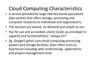 cloud computing characteristics