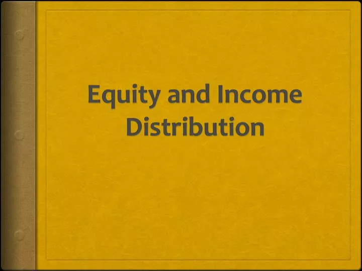 equity and income distribution