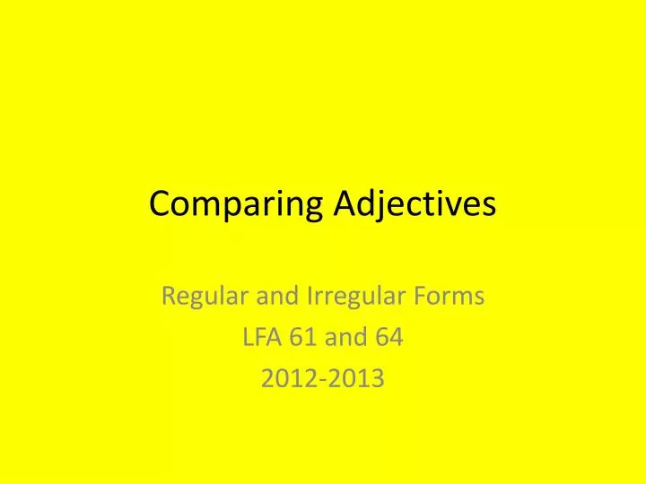 comparing adjectives