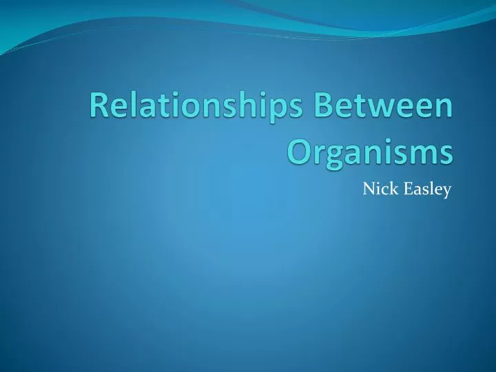 relationships between organisms