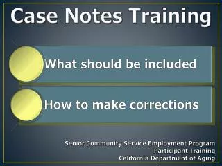 Case Notes Training