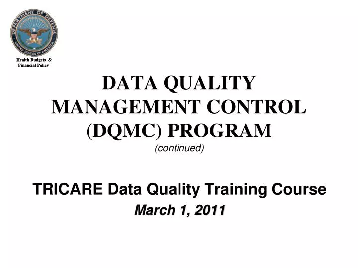 data quality management control dqmc program continued