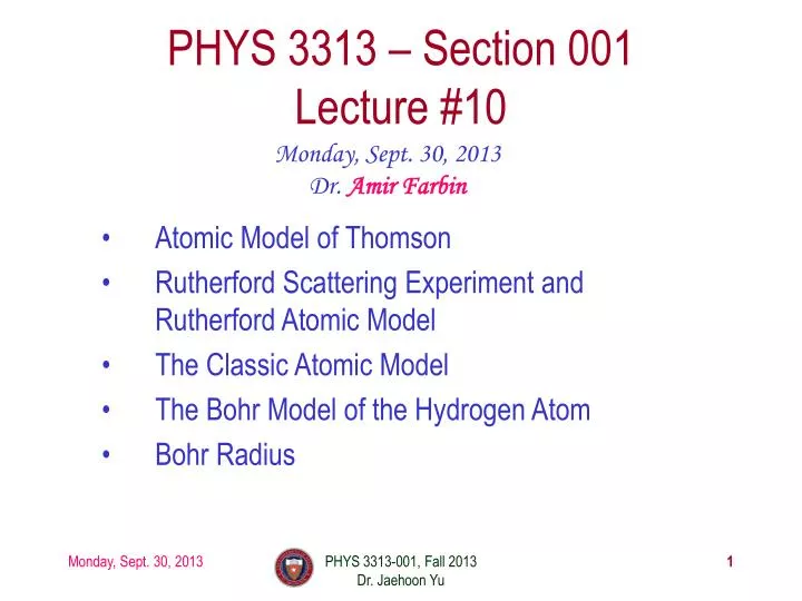phys 3313 section 001 lecture 10