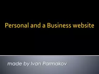 Personal and a Business website