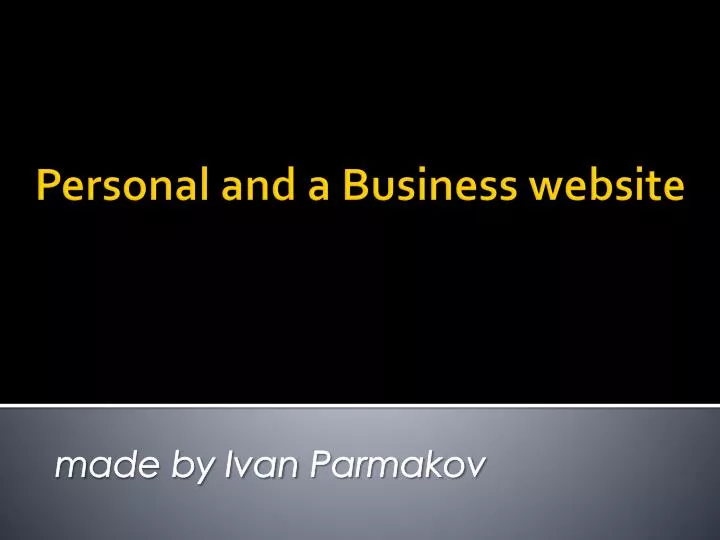 personal and a business website