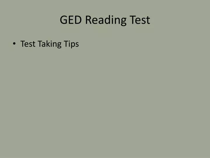 ged reading test