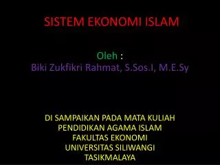 sistem ekonomi islam