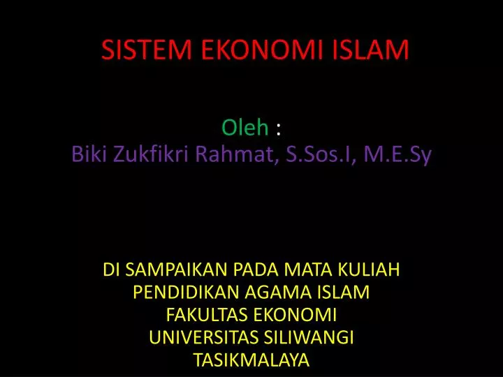 sistem ekonomi islam