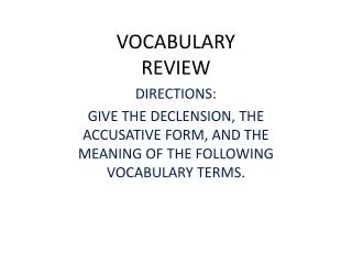 VOCABULARY REVIEW