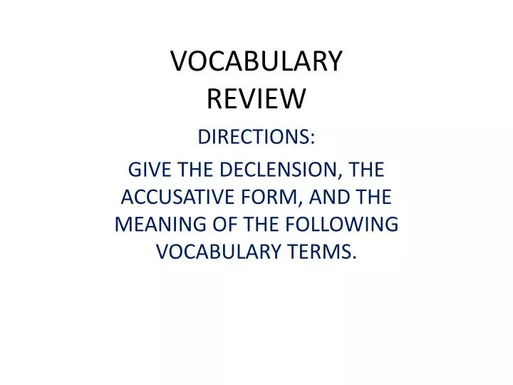 vocabulary review