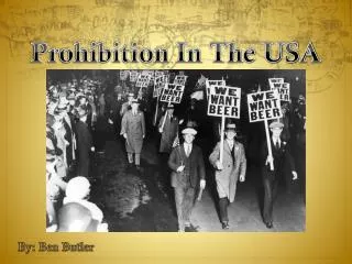 Prohibition In The USA