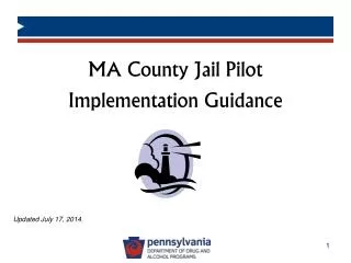 MA County Jail Pilot Implementation Guidance