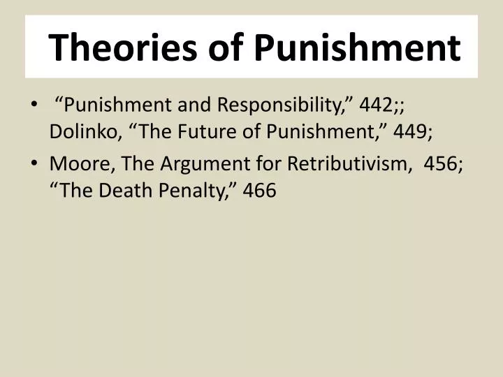 theories of punishment