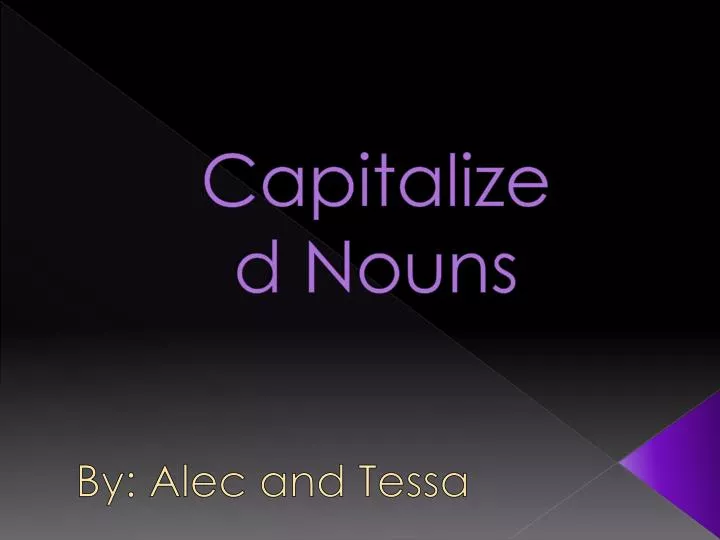 capitalized nouns