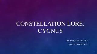 Constellation Lore: Cygnus
