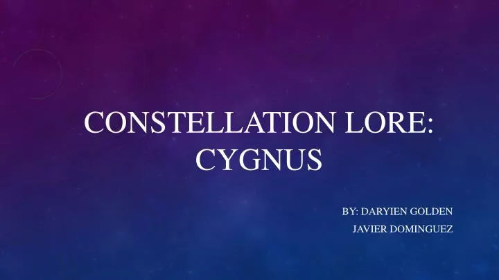 constellation lore cygnus