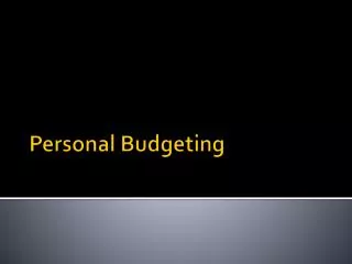 Personal Budgeting