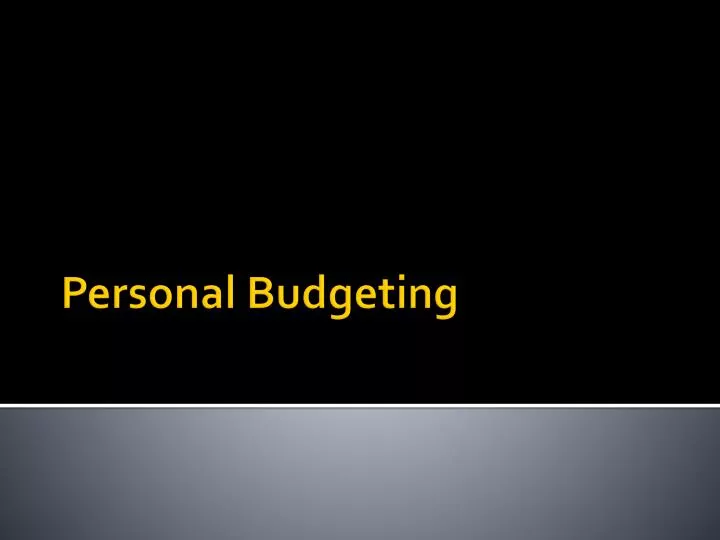 personal budgeting