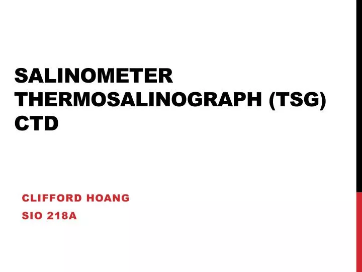 salinometer thermosalinograph tsg ctd