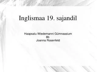 inglismaa 19 sajandil