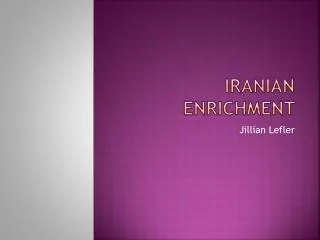 Iranian Enrichment