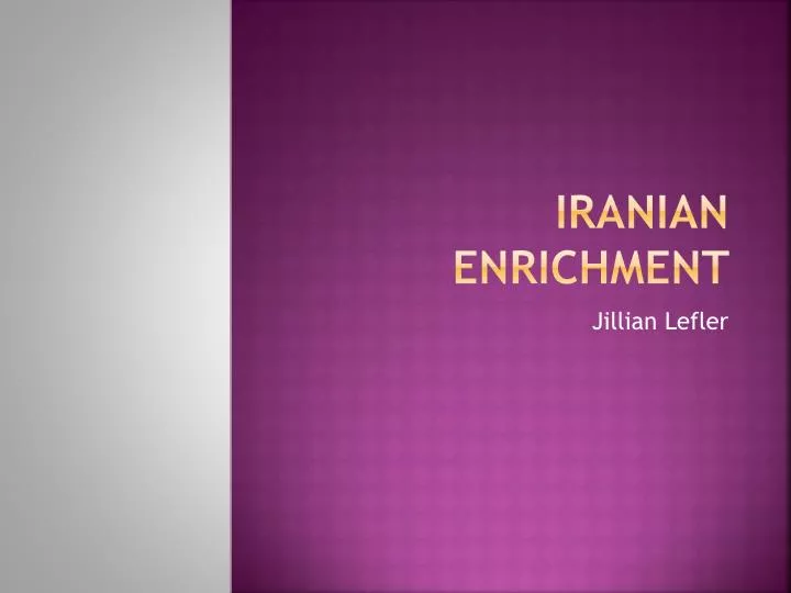 iranian enrichment