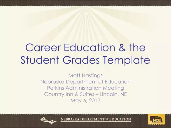 career education the student grades template