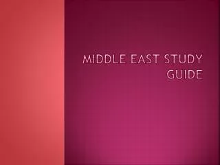 Middle East Study Guide