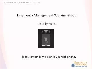 Emergency Management Working Group 14 July 2014