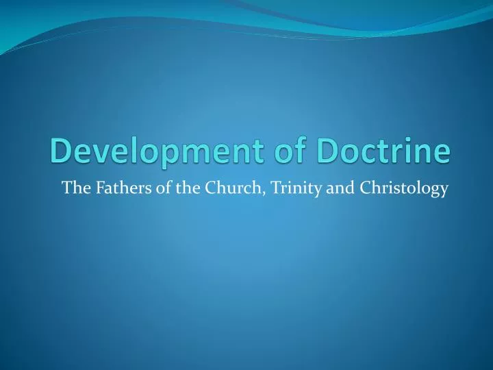 development of doctrine