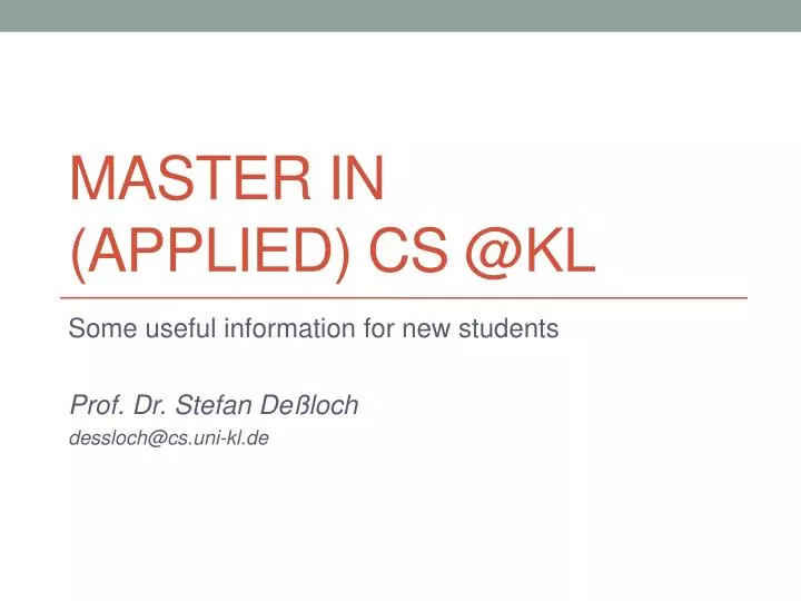 master in applied cs @kl