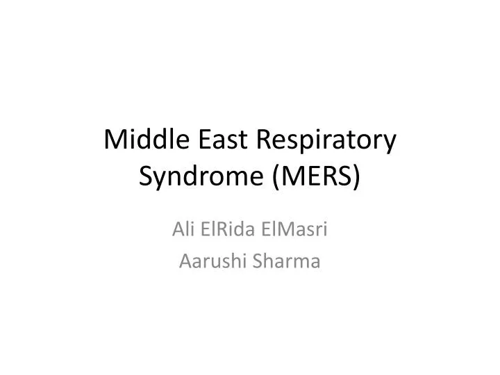 middle east respiratory syndrome mers