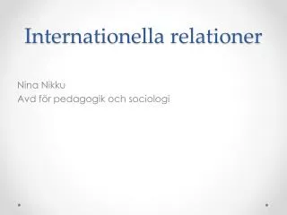 internationella relationer