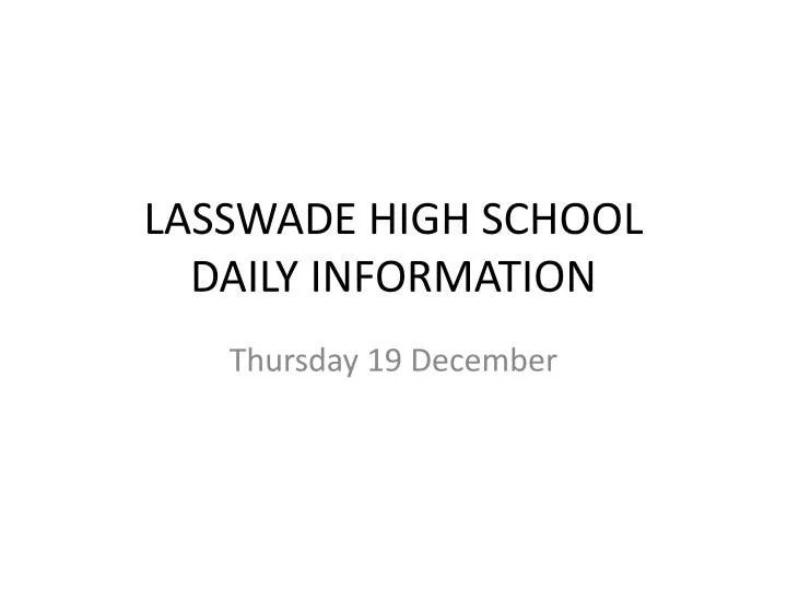 lasswade high school daily information