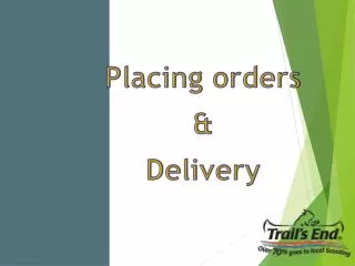 Placing orders &amp; Delivery
