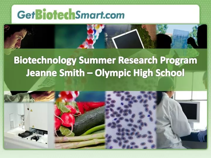 biotechnology summer research program jeanne smith olympic high school