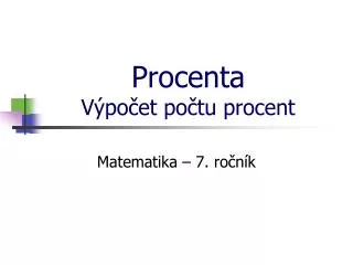 procenta v po et po tu procent