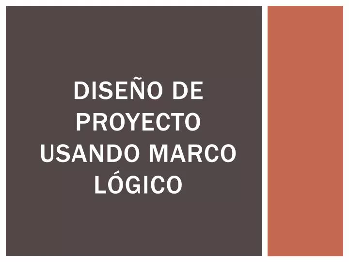 dise o de proyecto usando marco l gico