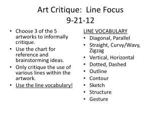 Art Critique: Line Focus 9-21-12