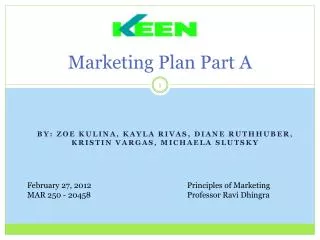 Marketing Plan Part A