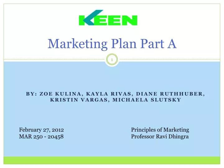 marketing plan part a