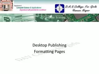 Desktop Publishing Formatting Pages
