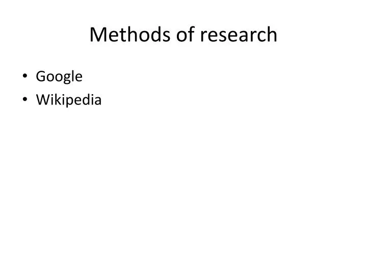 methods of research
