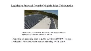 Legislative Proposal from the Virginia Solar Collaborative