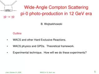 Wide - Angle Compton Scattering pi-0 photo-production in 12 GeV era